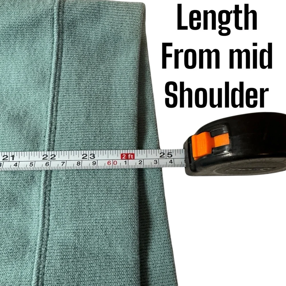 Lands' End Bedford Rib Quarter Zip Pullover Sweater Blue Green Mens Medium - Picture 8 of 8